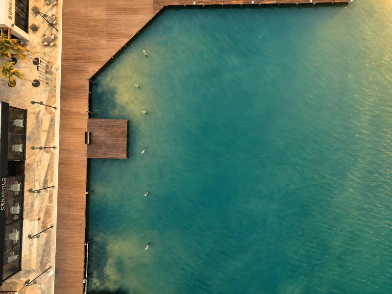 Top view of the boat slip rental Cancun