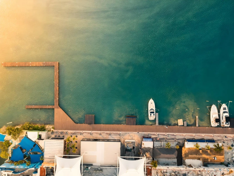 Top view of the boat slip rental Cancun